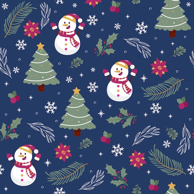 植物花卉圣诞节花朵无缝壁纸纹理图案花纹