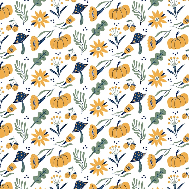 植物花卉花朵南瓜无缝壁纸纹理图案花纹