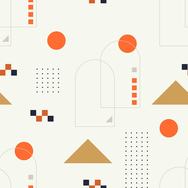 抽象波西米亚风格几何图形构成无缝壁纸纹理图案花纹