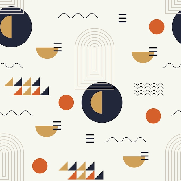 抽象波西米亚风格几何图形构成无缝壁纸纹理图案花纹