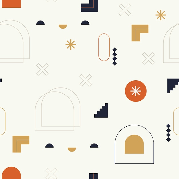 抽象波西米亚风格几何图形构成无缝壁纸纹理图案花纹