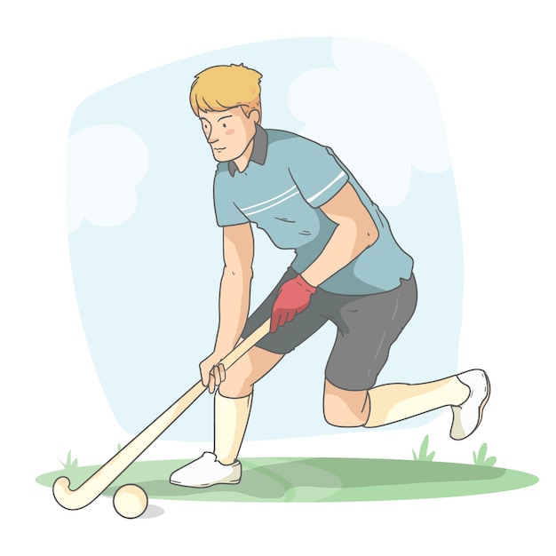 手绘曲棍球插画