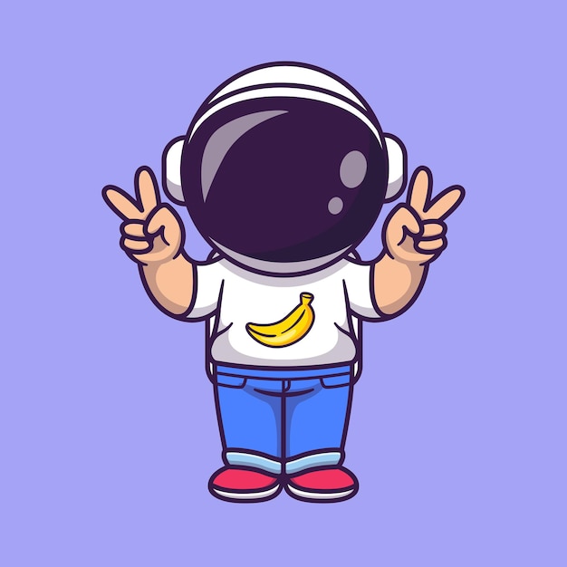 宇航员比耶插画