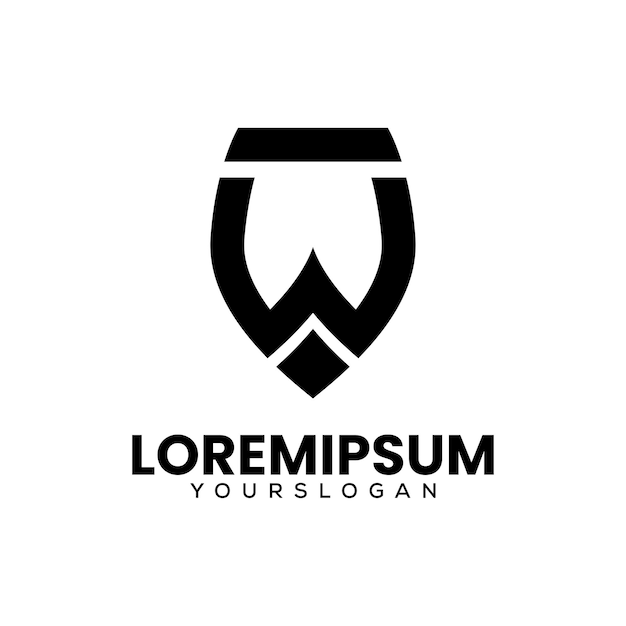 字母W盾牌标志logo