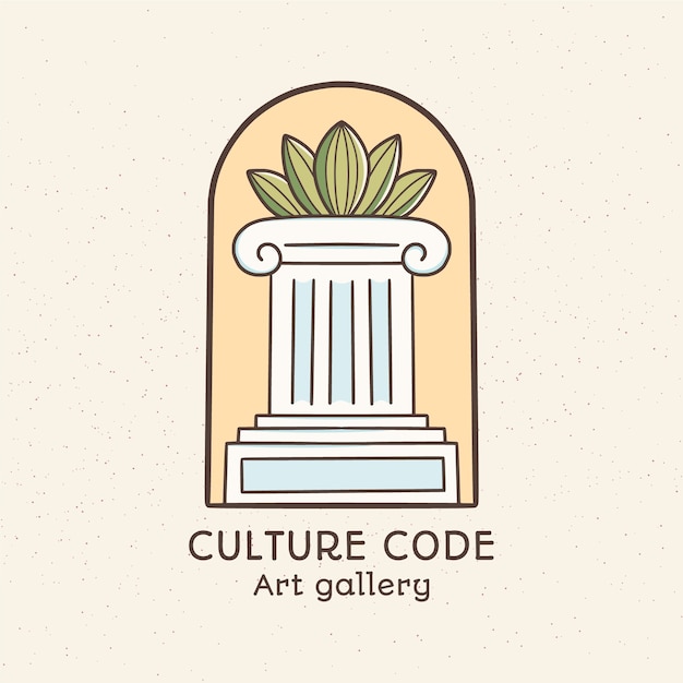 文化罗马柱标志logo