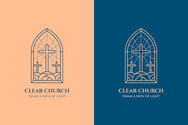 教堂十字架标志logo