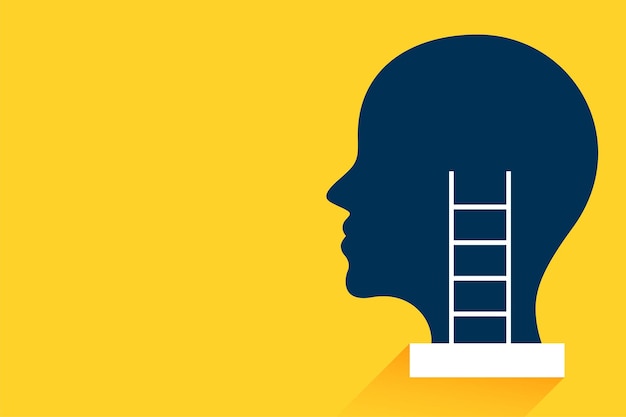 梯子头脑开动脑筋想象力背景
