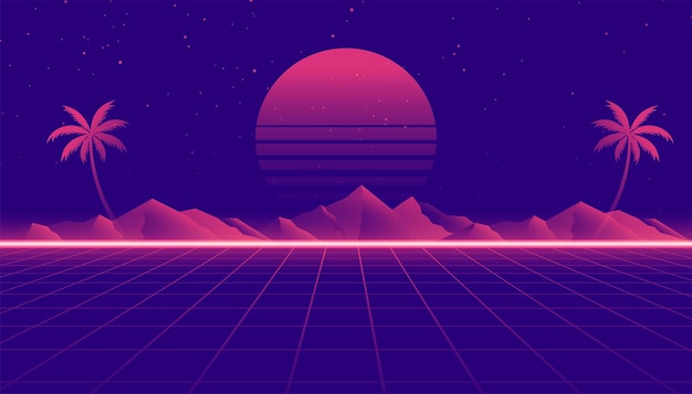 复古蒸汽波风格网格背景