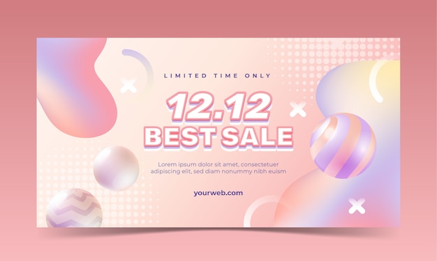 双12双十二购物街促销电商广告banner横幅模板