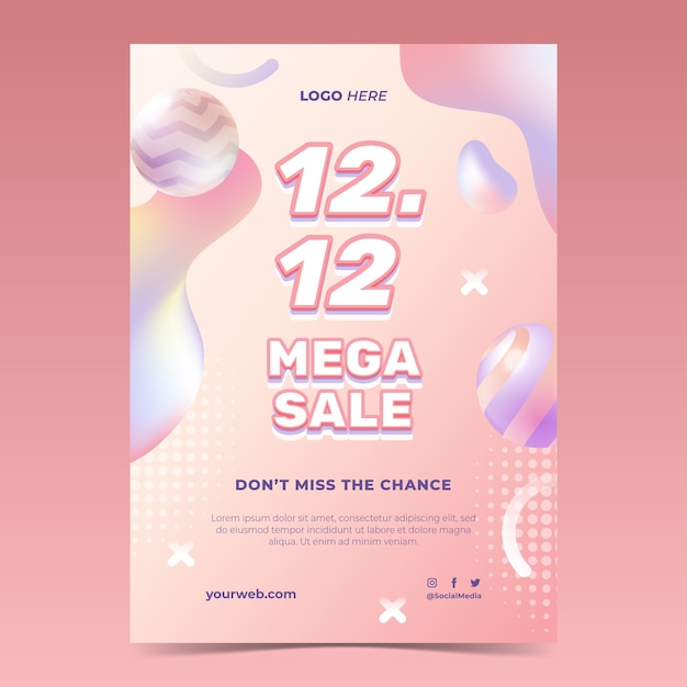 双12双十二购物街促销电商广告banner横幅模板