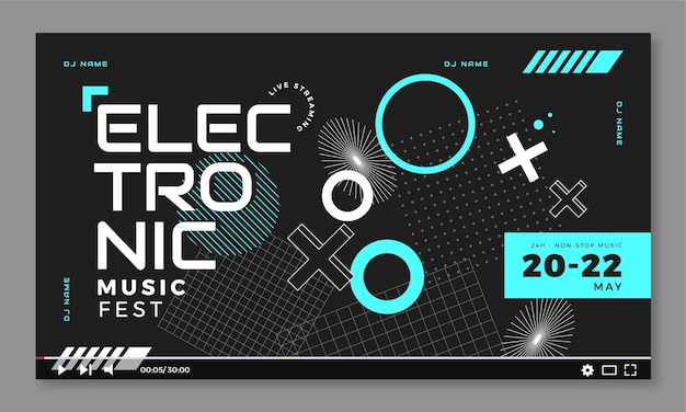 音乐节电子音乐横幅banner模板