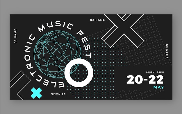 音乐节电子音乐横幅banner模板