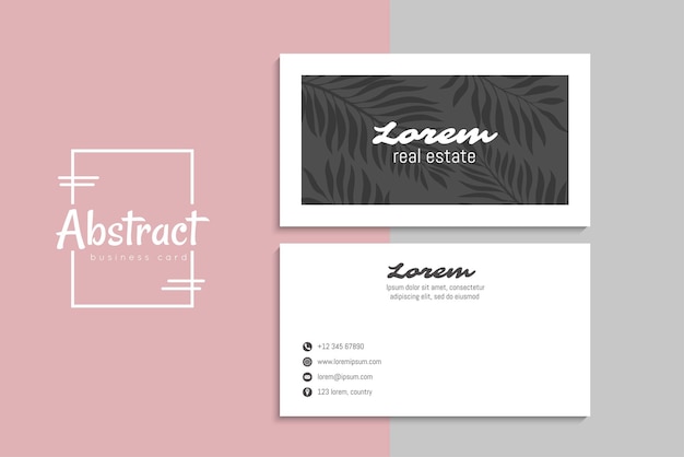 小清新简约植物花卉名片模板