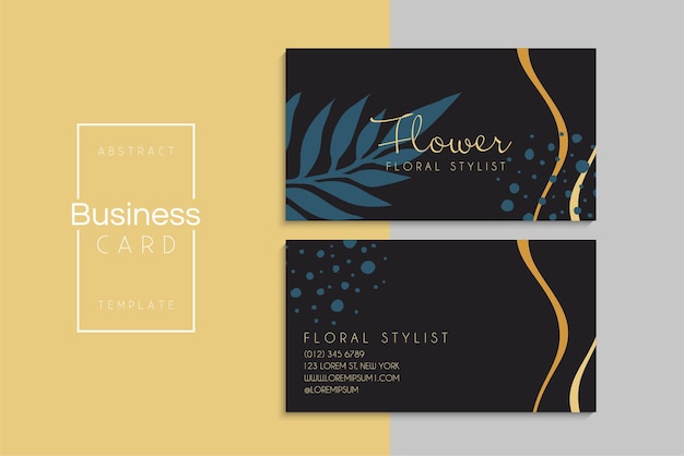 小清新简约植物花卉名片模板