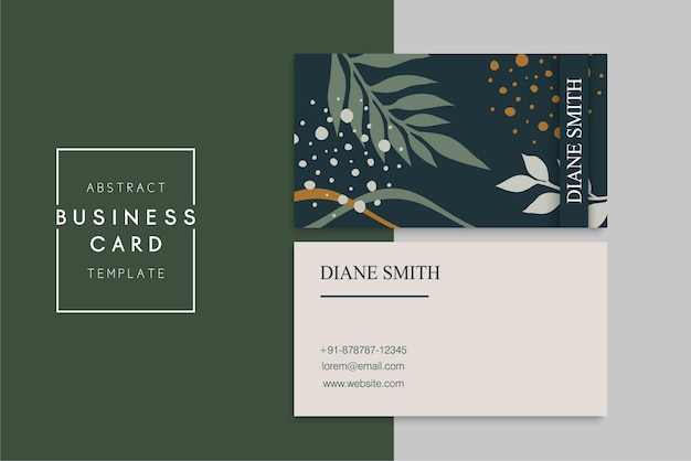 小清新简约植物花卉名片模板