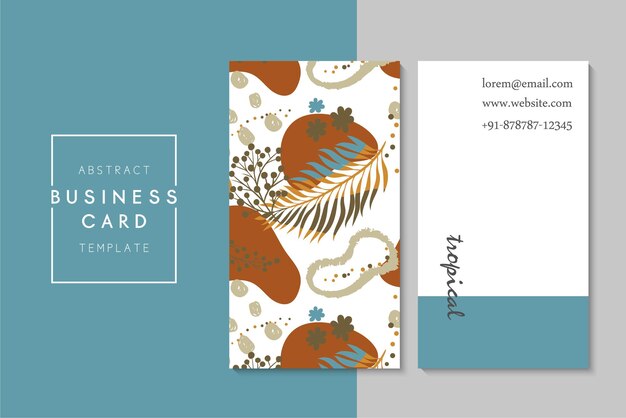 小清新简约植物花卉名片模板