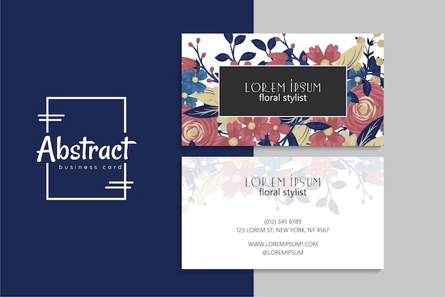 小清新简约植物花卉名片模板