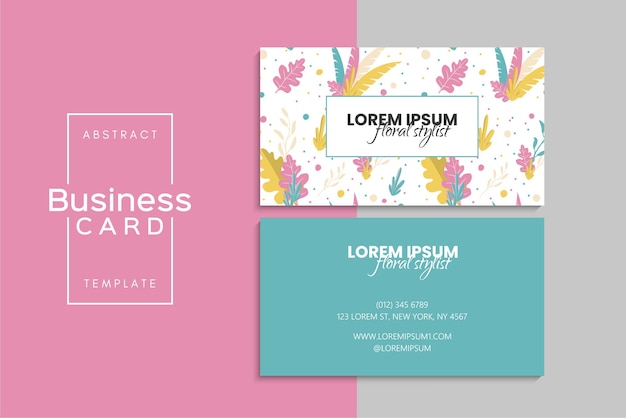 小清新简约植物花卉名片模板