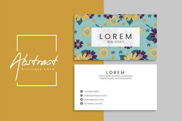 小清新简约植物花卉名片模板