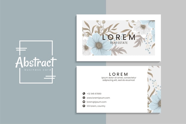 小清新简约植物花卉名片模板