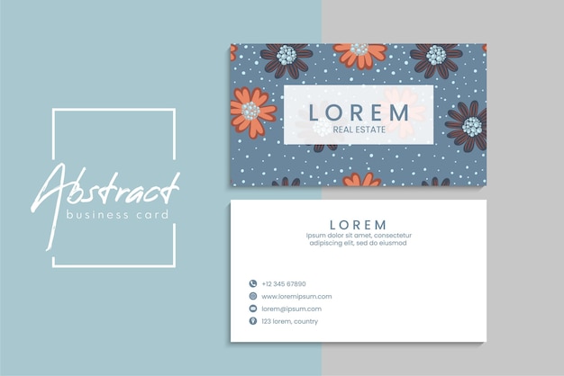 小清新简约植物花卉名片模板