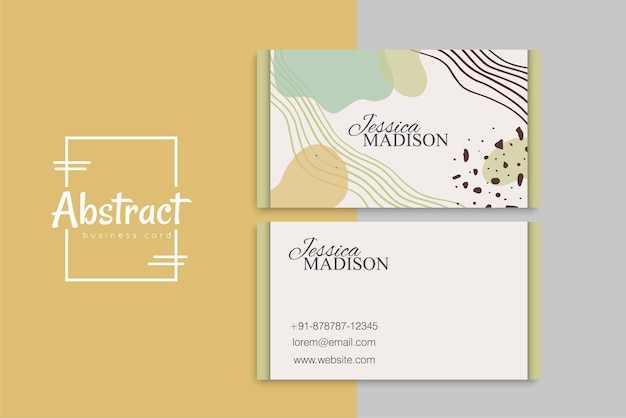 小清新简约植物花卉名片模板