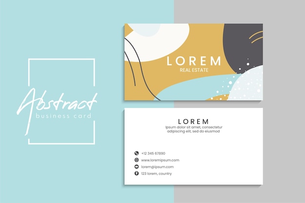 小清新简约植物花卉名片模板