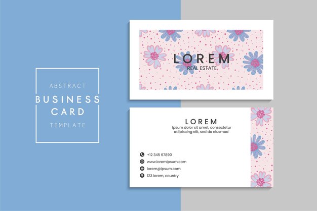 小清新简约植物花卉名片模板