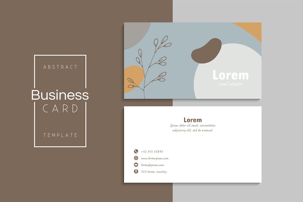 小清新简约植物花卉名片模板