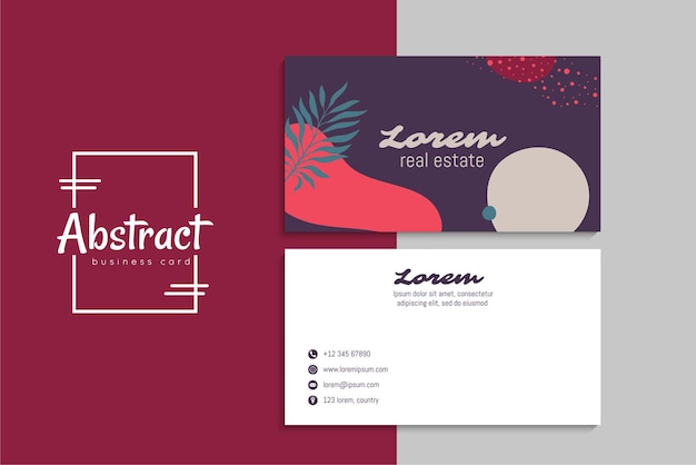 小清新简约植物花卉名片模板