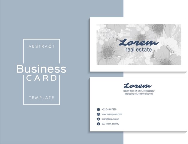 小清新简约植物花卉名片模板