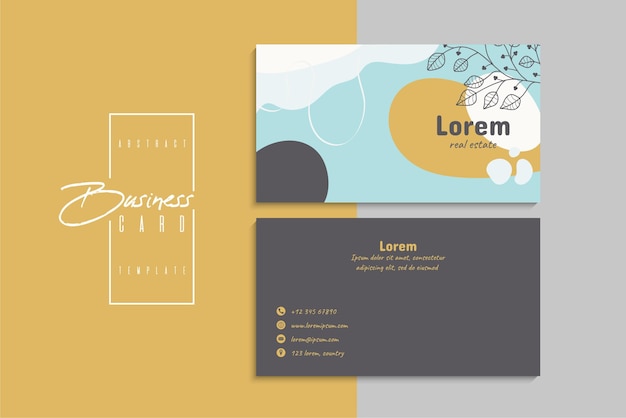 小清新简约植物花卉名片模板