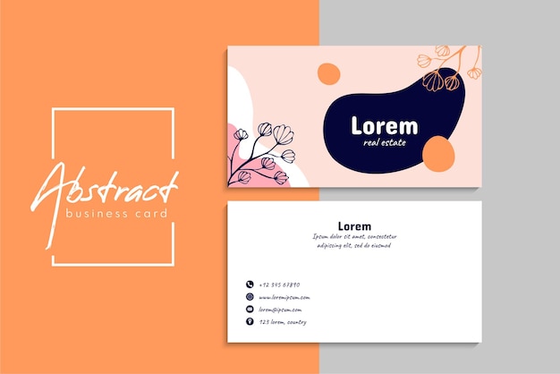 小清新简约植物花卉名片模板