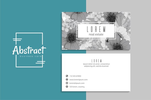 小清新简约植物花卉名片模板