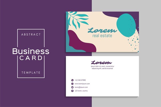 小清新简约植物花卉名片模板