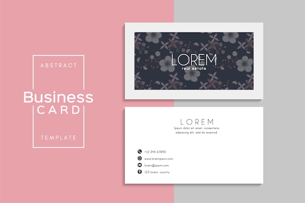 小清新简约植物花卉名片模板