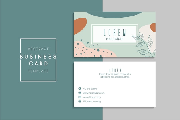 小清新简约植物花卉名片模板