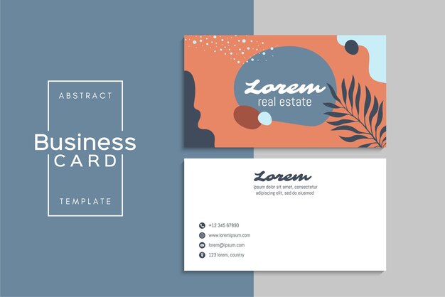 小清新简约植物花卉名片模板