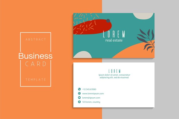 小清新简约植物花卉名片模板