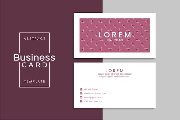 小清新简约植物花卉名片模板