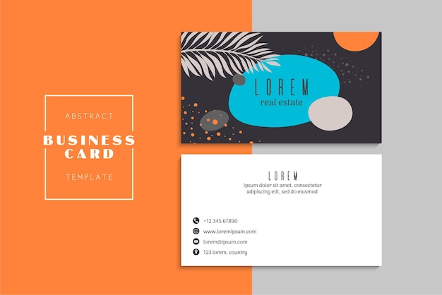 小清新简约植物花卉名片模板