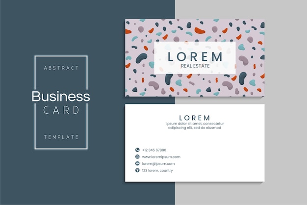 小清新简约植物花卉名片模板