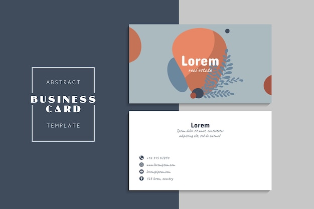 小清新简约植物花卉名片模板