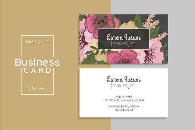 小清新简约植物花卉名片模板