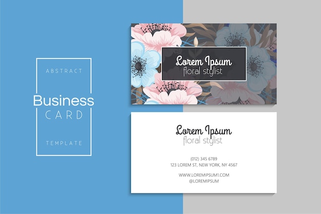 小清新简约植物花卉名片模板