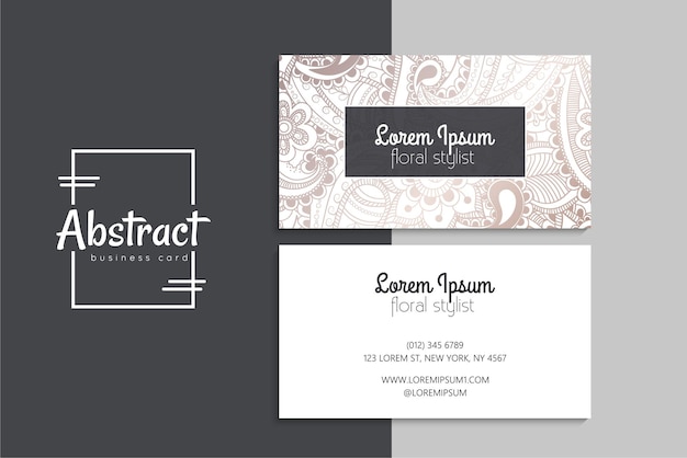 小清新简约植物花卉名片模板