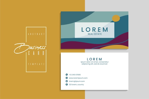 小清新简约植物花卉名片模板