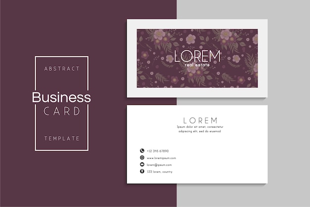 小清新简约植物花卉名片模板