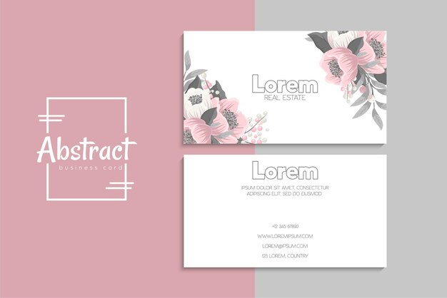 小清新简约植物花卉名片模板