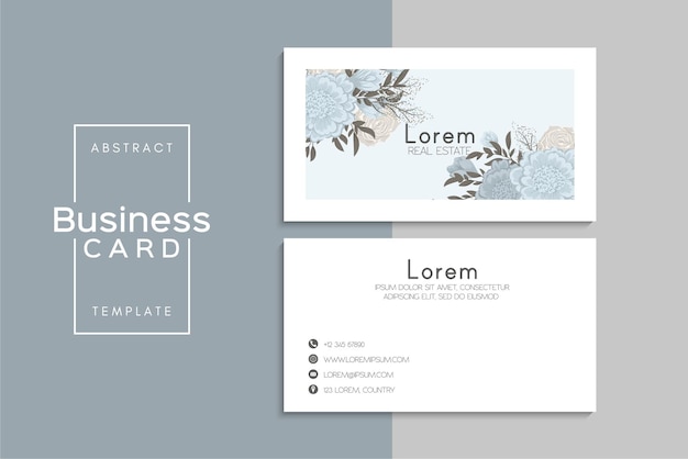 小清新简约植物花卉名片模板